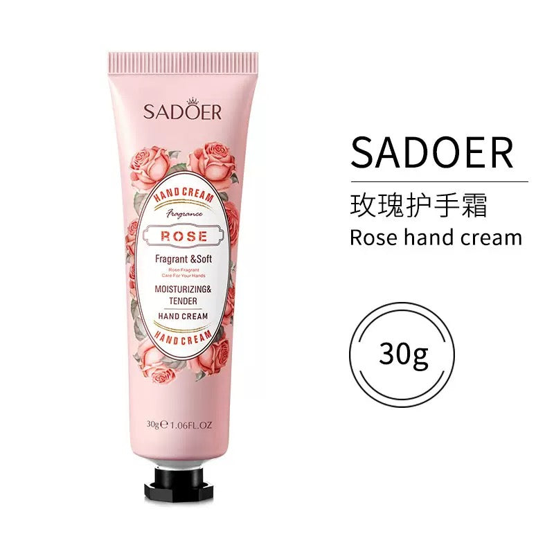 SADOER Botanical Hand Cream Set (Pack of 12 Tubes × 30g) – Mixed Scents Deep Moisturizing Hand Care