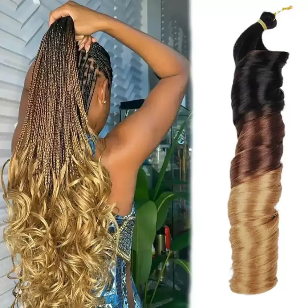 28 inches 150g French Curly Braids extensions: 3-4 Packs for a Full head