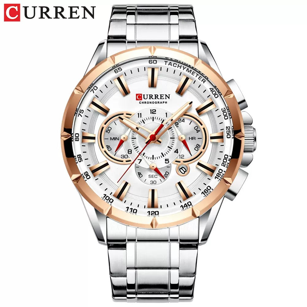 CURREN Luxury Chronograph Stainless Steel Watch (Comes Boxed)