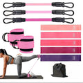 Ankle cuffs + 8 Resistance bands (5 Loops +3 Adjustable) + Bag