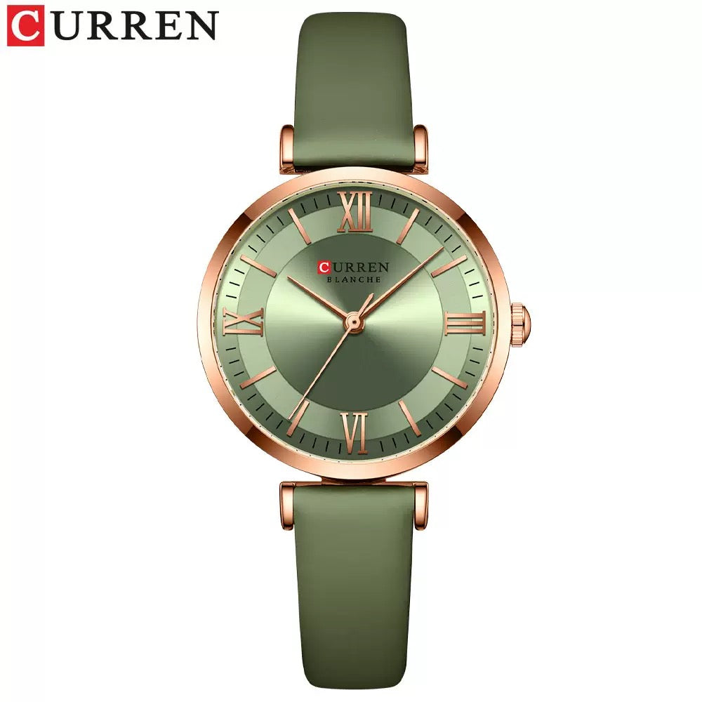 CURREN Women’s Minimalist Roman Dial Leather Watch (Comes Boxed)
