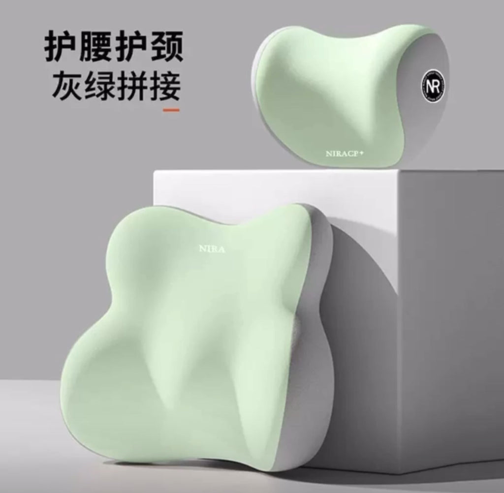 Head Rest + Lumbar Support Memory Foam Car Cushions.