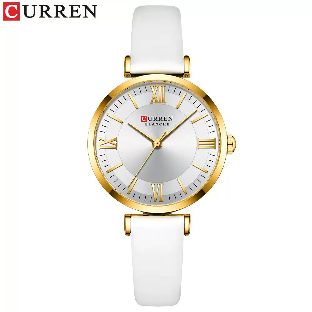 CURREN Women’s Minimalist Roman Dial Leather Watch (Comes Boxed)