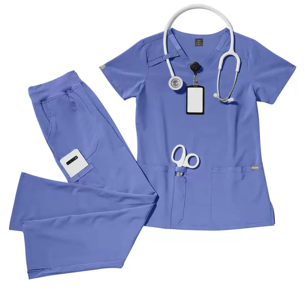 Premium Unisex Medical Scrubs Set | Breathable Top & Pants with Utility Pockets