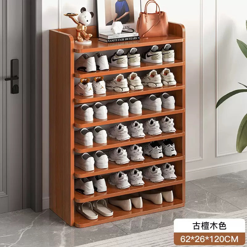 Modern Wooden Multi-Layer Shoe Rack with Storage Top