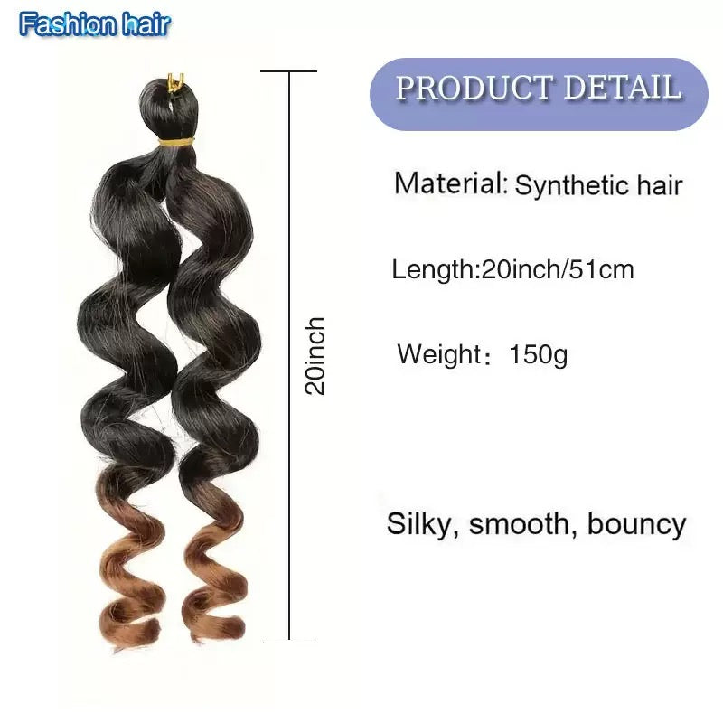 20 inches 150g Italian Curly Braids extensions: 3-4 Packs for a full head