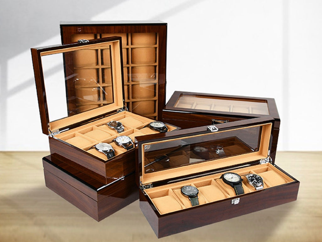 Premium Glass-Top Watch Organizer Case