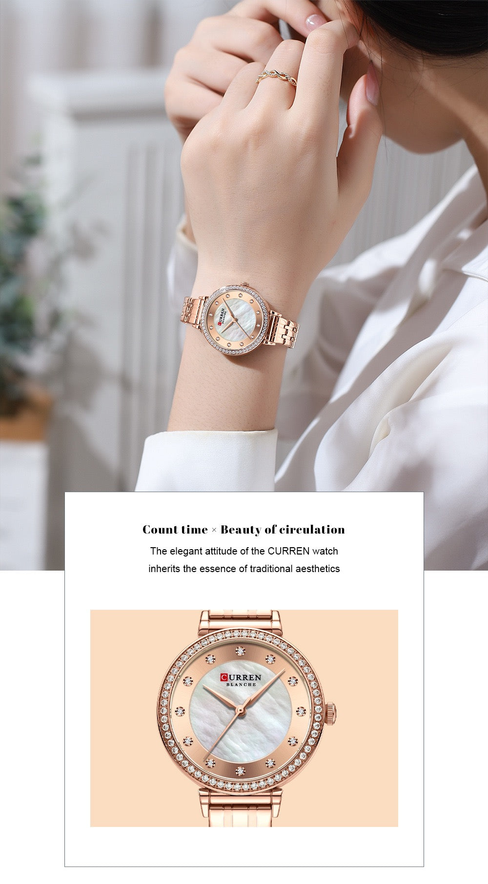 CURREN Blanche Chic Women’s Stainless Steel Watch (Comes Boxed)