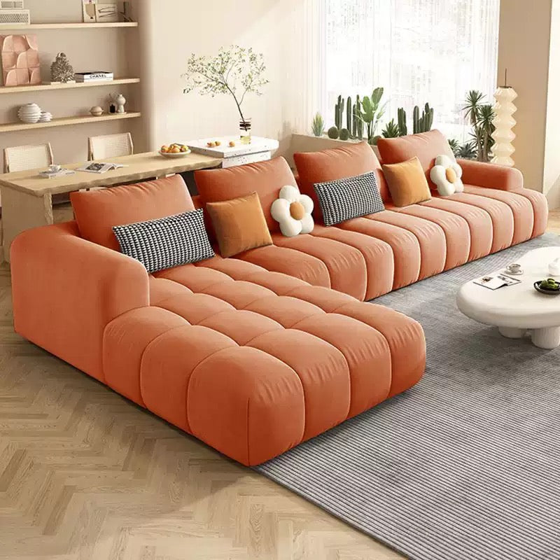 Modern Modular Chaise Sectional Sofa/Plush Lounge Fabric Couch