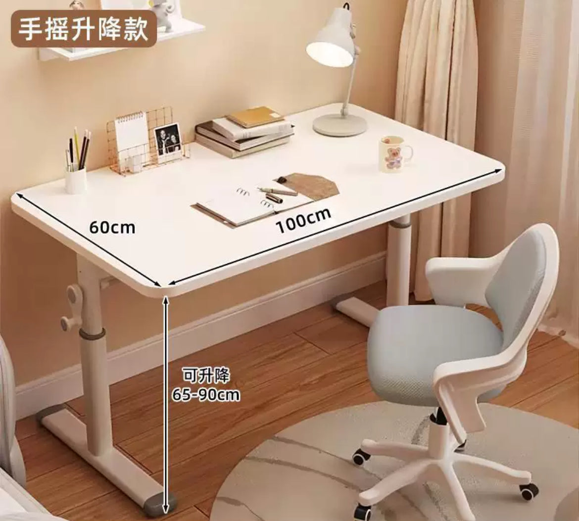 Manual Height-Adjustable Study Desk & Chair Set (100×60cm)