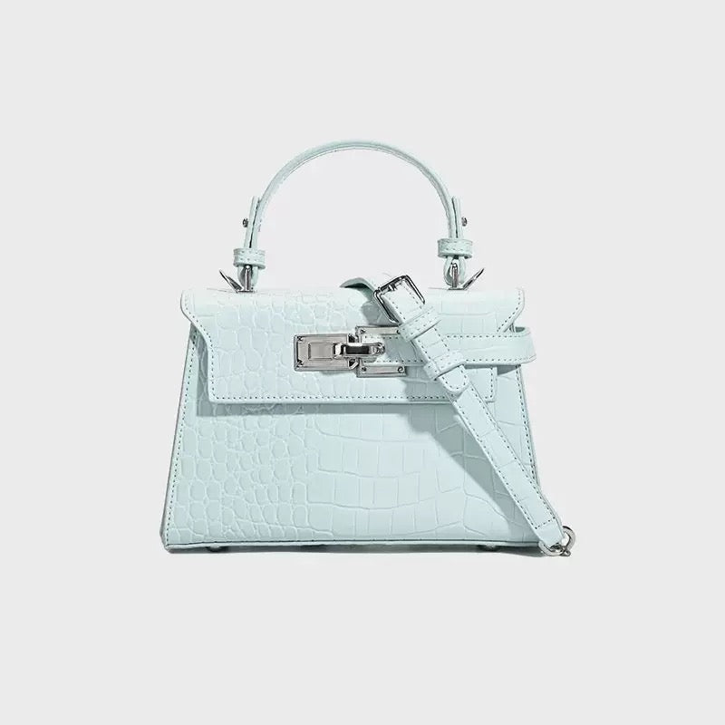 Mini Crocodile-Pattern Top Handle Handbag