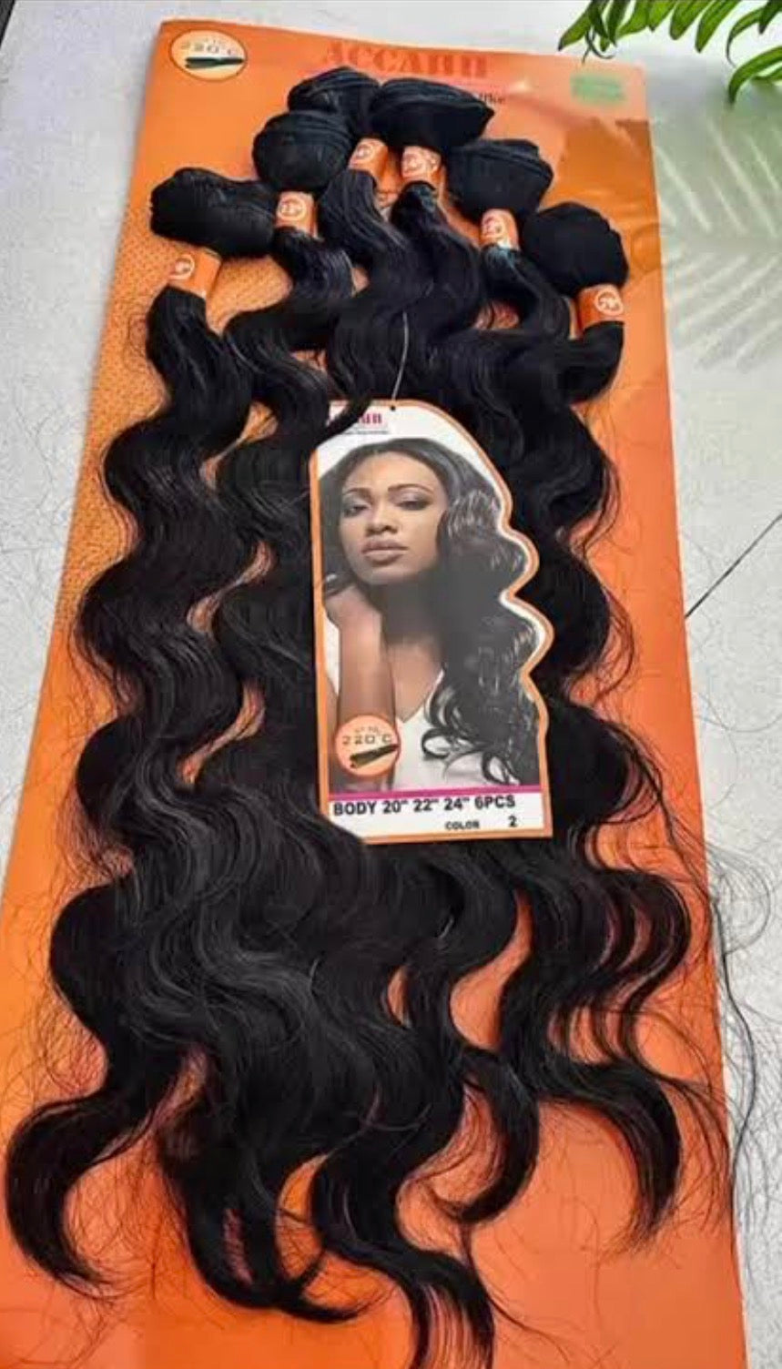 High Quality Chemical Fibre Hair with 100% Human Hair Feel: For Sew-in Braids/Ponytails (MOQ-3 Packs)
