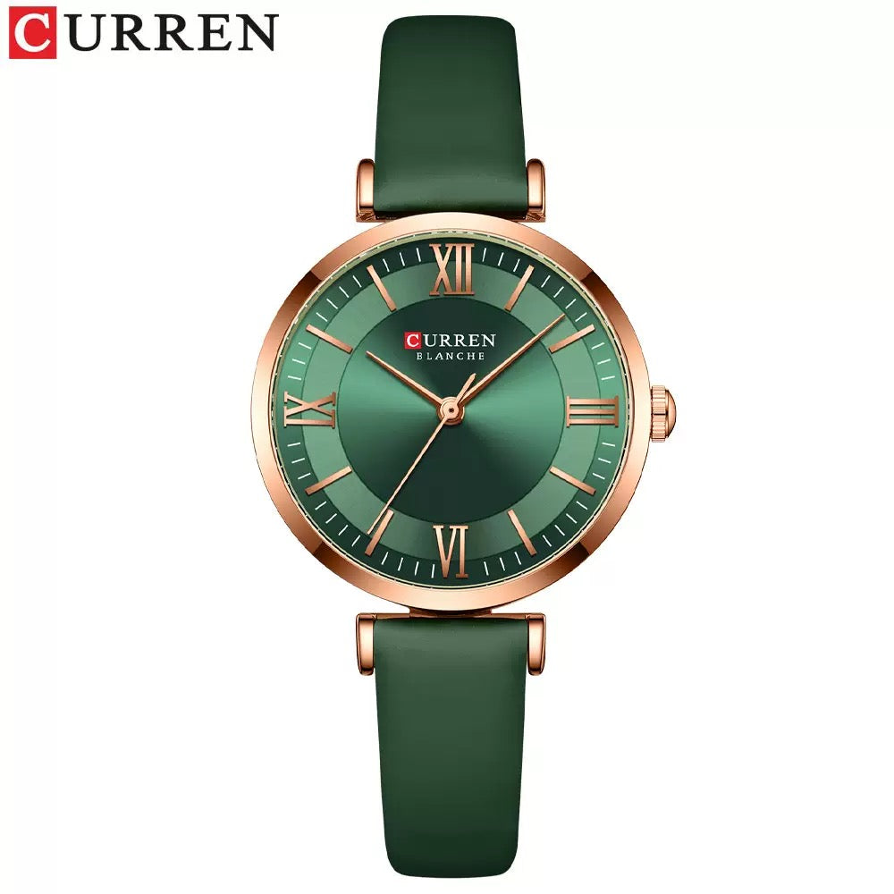 CURREN Women’s Minimalist Roman Dial Leather Watch (Comes Boxed)