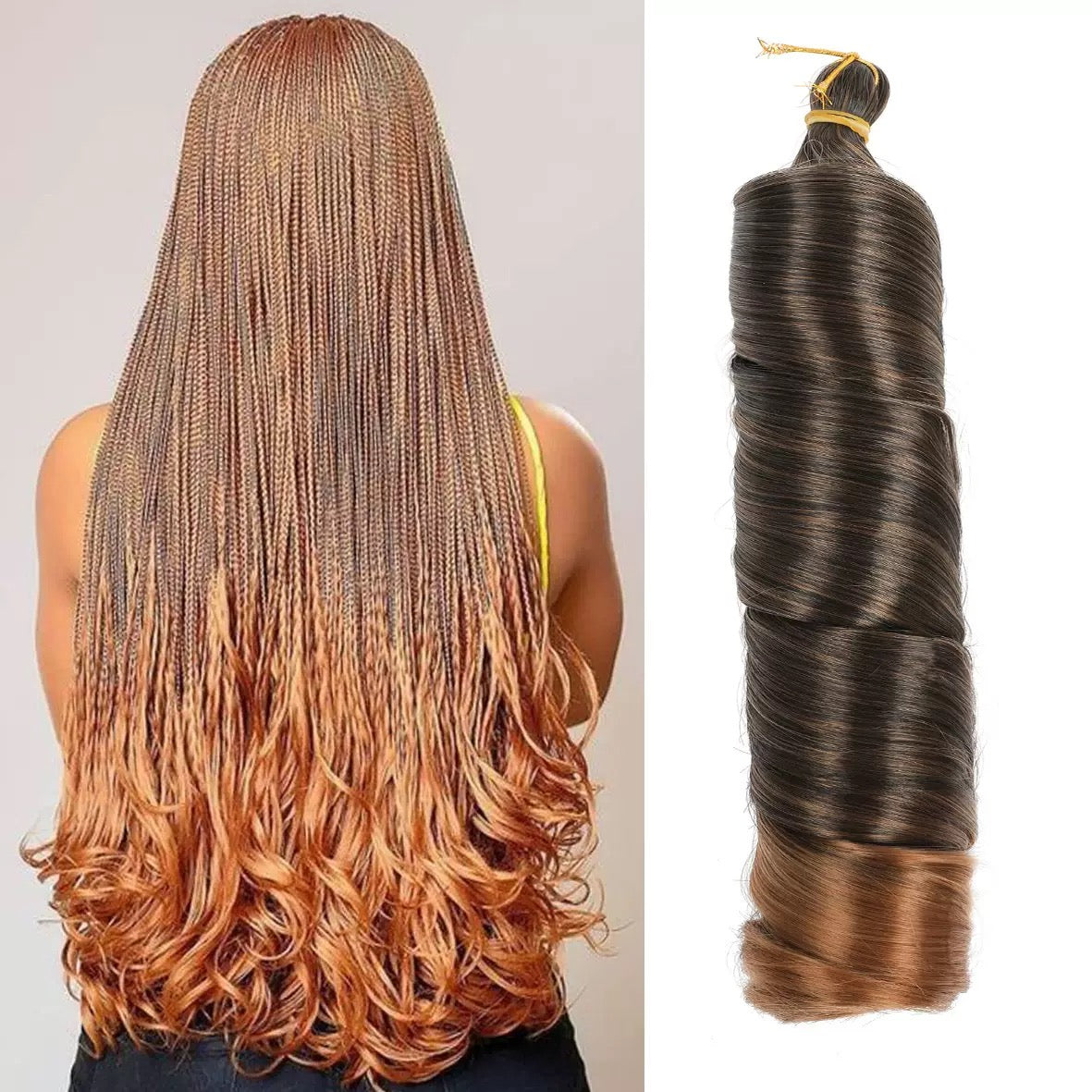 28 inches 150g French Curly Braids extensions: 3-4 Packs for a Full head