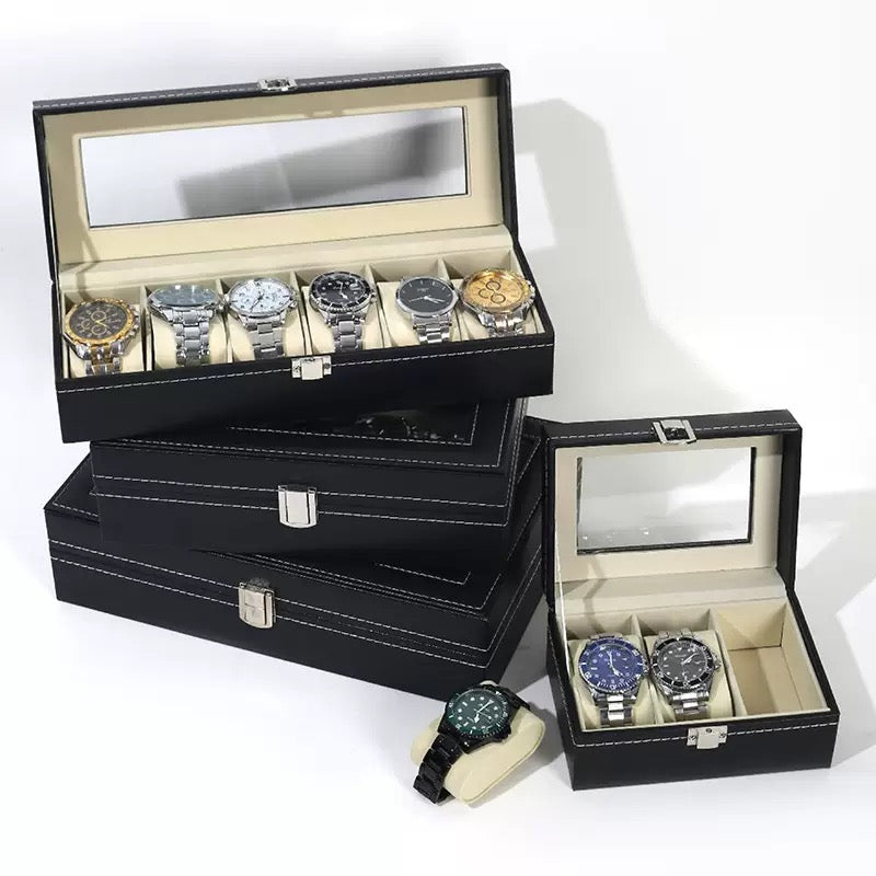 Premium Glass-Top Watch Organizer Case