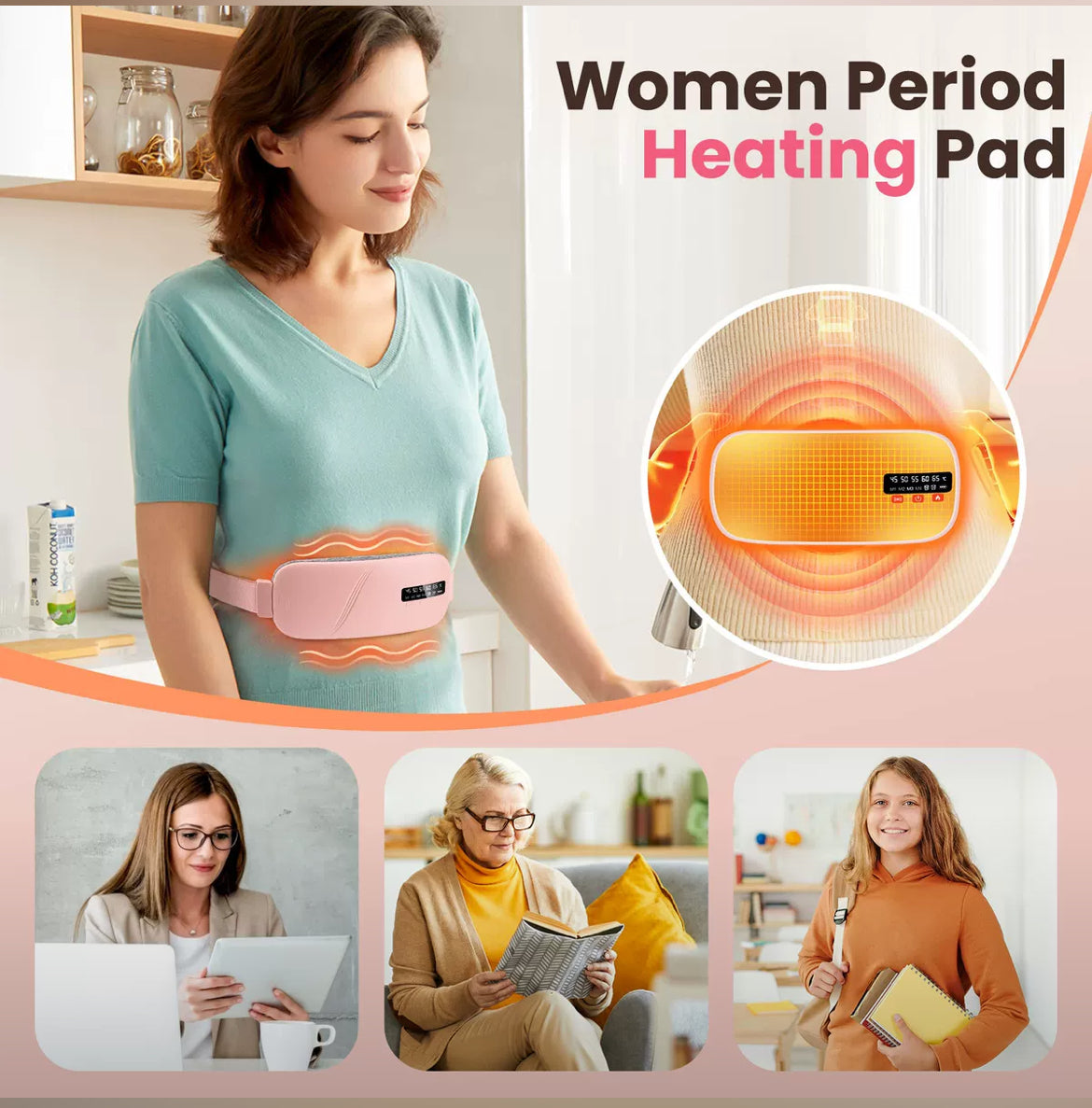 Rechargeable Period Cramps Heating Pad