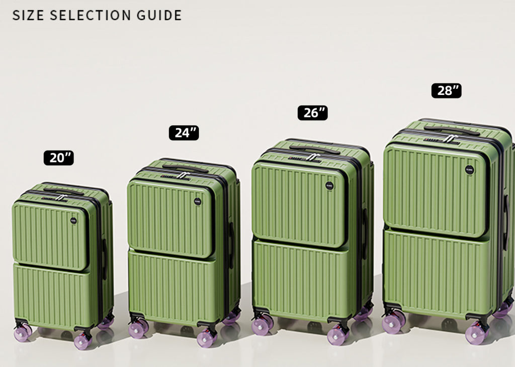Multi-Function Smart Travel Luggage set (20/24/28”) with Shock Absorbing Wheels