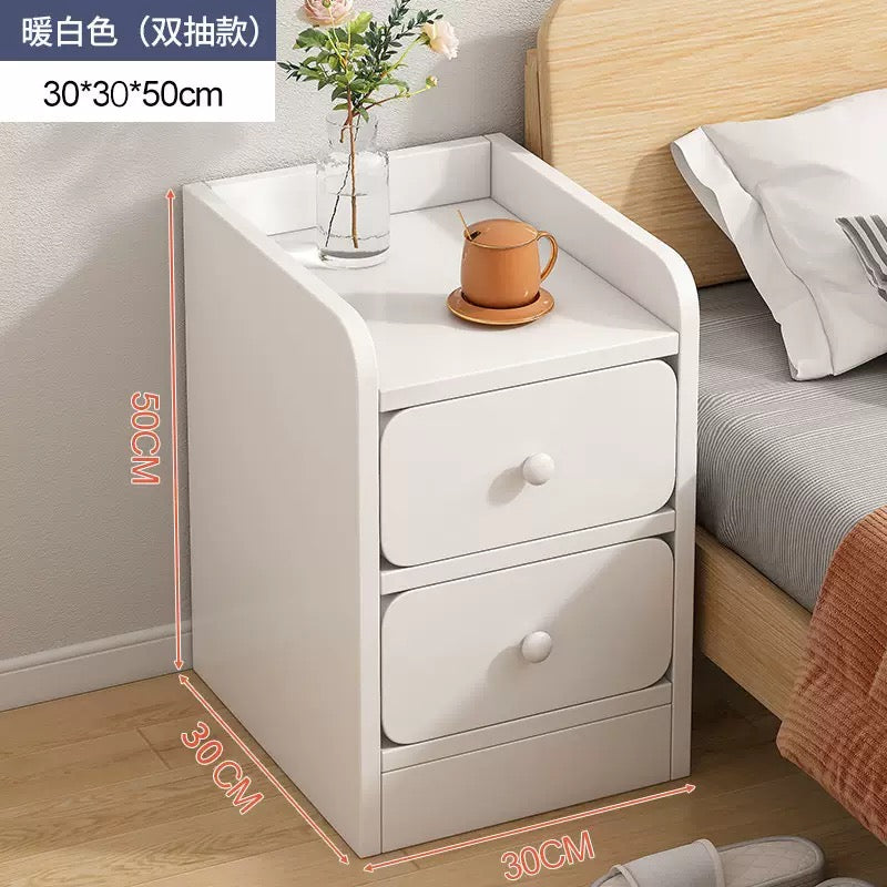 Modern Bedside Table / Nightstand with Storage Drawers – MDF Wooden Cabinet
