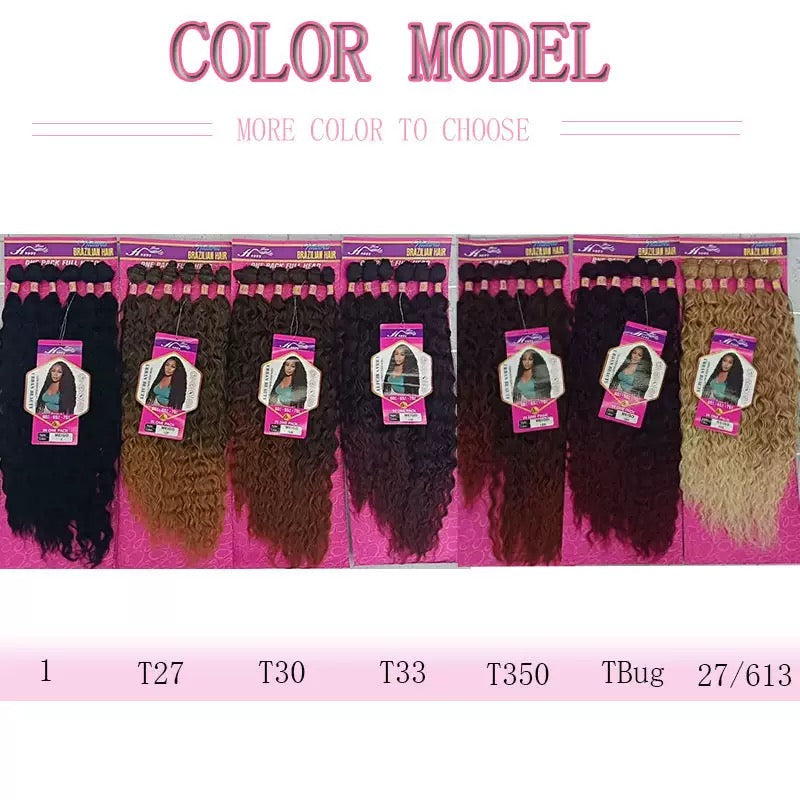 High Quality Chemical Fibre Hair with 100% Human Hair Feel: For Sew-in Braids/Ponytails (MOQ-3 Packs)