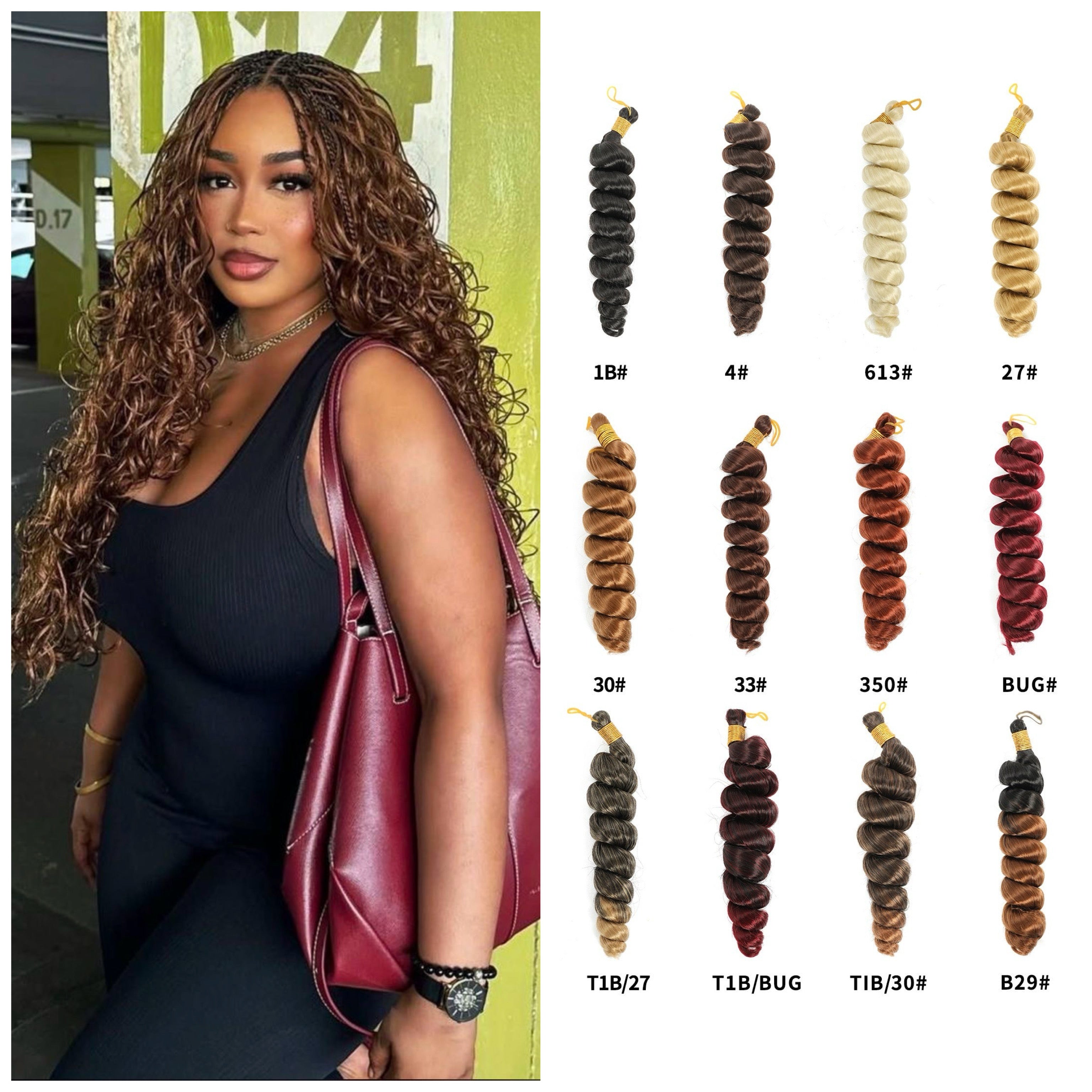 20 inches 150g Italian Curly Braids extensions: 3-4 Packs for a full head